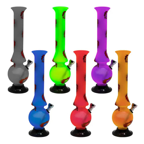 Assorted Color Bob Marley Acrylic Bong 10 Inches - Bongs