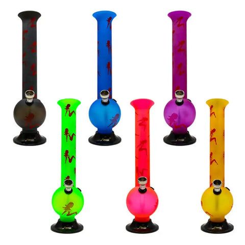 Assorted Color Stripper Acrylic Bong 10 Inches - Bongs