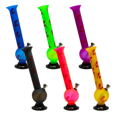 Assorted Color Stripper Acrylic Bong 10 Inches - Bongs