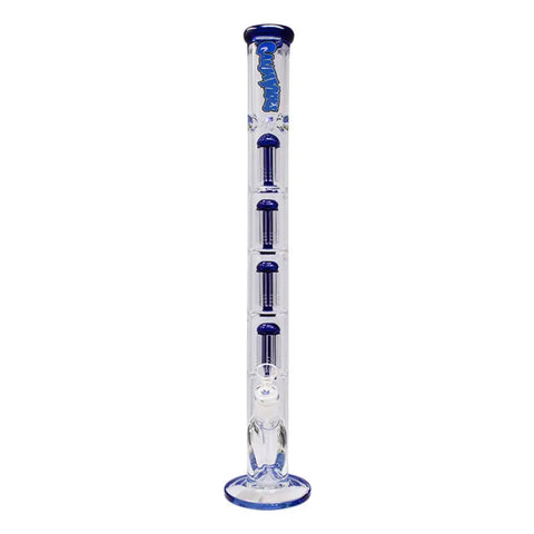 Blue Ganjavibes Honeycomb 24 Inches Four Disk Percolator Glass Bong By Irie Vibes Series - Bongs