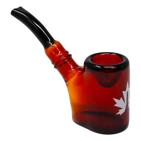 Maple Glass Amber Hefner Hand Pipe 5 Inches - Pipes