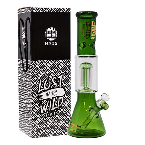 Grey Lost In The Wild Series 12-14 Inches Maze Glass Bong