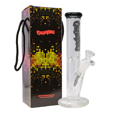 Ganjavibes Grey Straight Tube with Ice Catcher 10 Inches Glass Bong