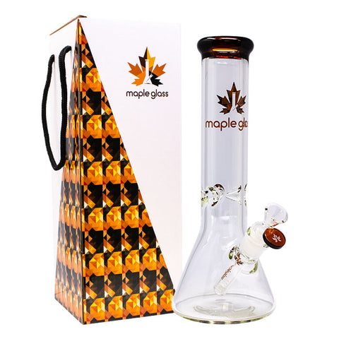 Amber Maple Glass Ice Catcher 12 Inches Glass Bong