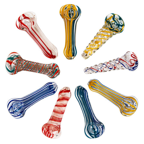 Multi Color Inside Out Glass Smoking Pipe 3 Inches