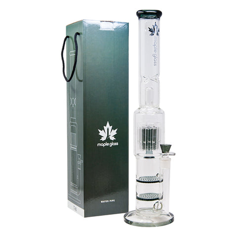 Grey Maple Glass Double Honey Comb Perc With Tree Perc And Splash Guard 20