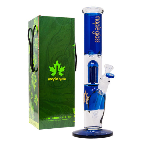 Blue Maple Glass Tree Percolator Bong 13 Inches