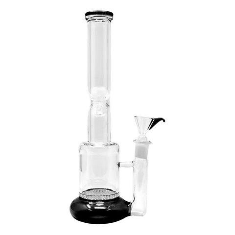 Straight Black Honey Comb Glass Bong