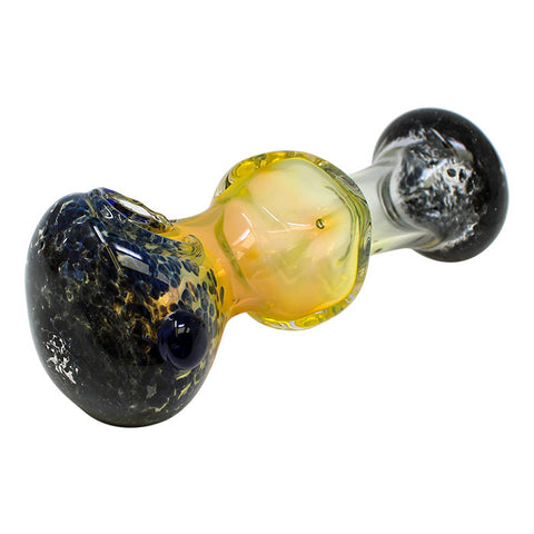 Black Square Centre Glass Pipe 5 Inches