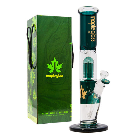 Teal Maple Glass Tree Percolator Bong 13 Inches