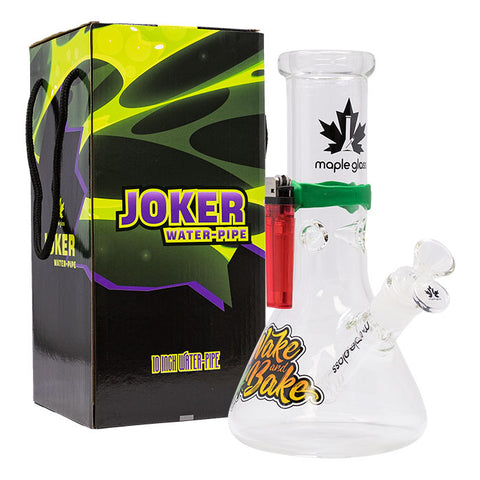 Wake and Bake 10 Inches Joker Series Glass Bong By Maple Glass