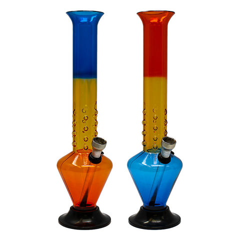 Tri Color Acrylic Bong 10 Inches