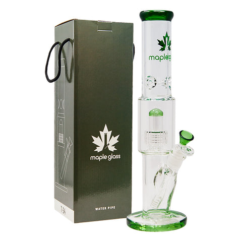 Green Maple Glass Tire Perc Bong 14 Inches