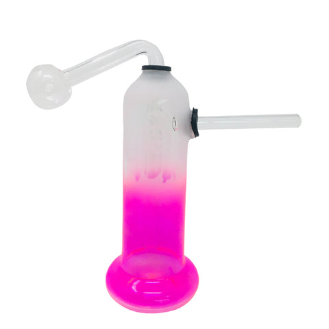 Pink Flat Base Frosty Oil Bong 6 Inches