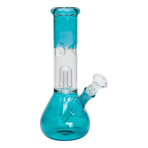 Sky Blue Bell Percolator Glass Bong 8 Inches