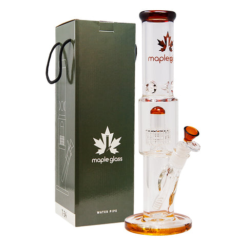 Amber Maple Glass Tree Percolator Bong 13 Inches