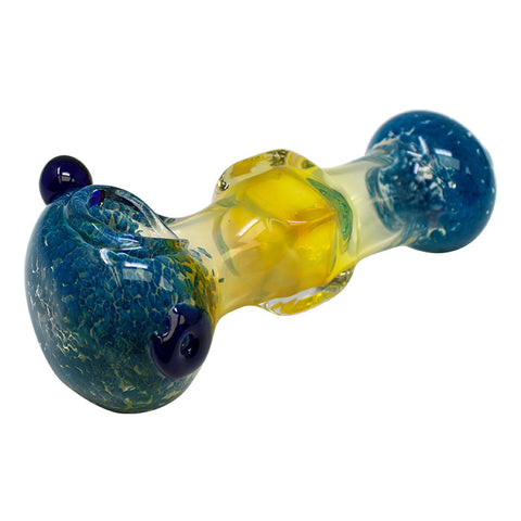 Blue Square Centre Glass Pipe 5 Inches