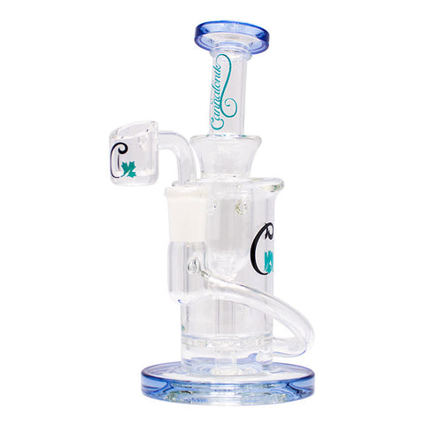 Blue Cannatonik Mini Recycler Glass Dab Rig