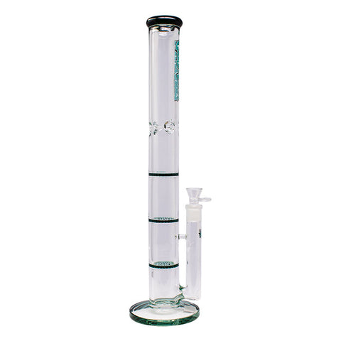 Teal Ganjavibes Honeycomb 20 Inches Three Disk Percolator Glass Bong By Irie Vibes Series