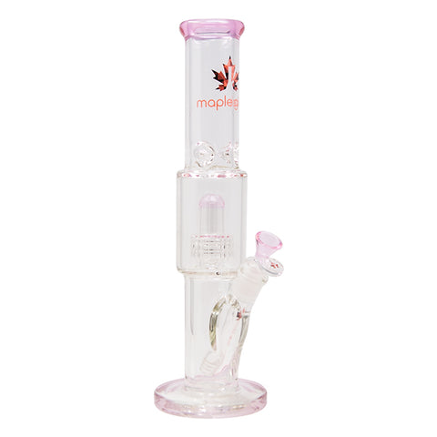 Pink Maple Glass Tire Perc Bong 14 Inches