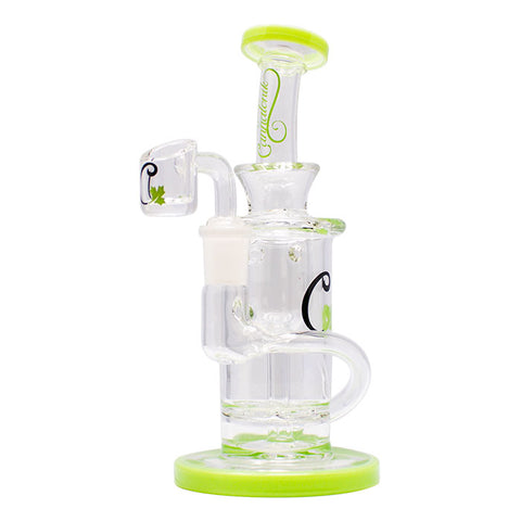 Green Cannatonik Mini Recycler Glass Dab Rig