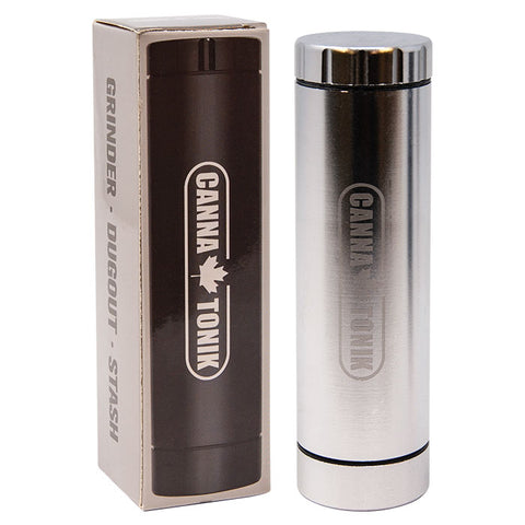 Cannatonik 3 In 1 Silver Grinder Dugout Stash