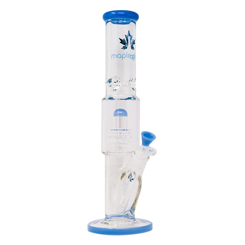 Sky Blue Maple Glass Tire Perc Bong 14 Inches