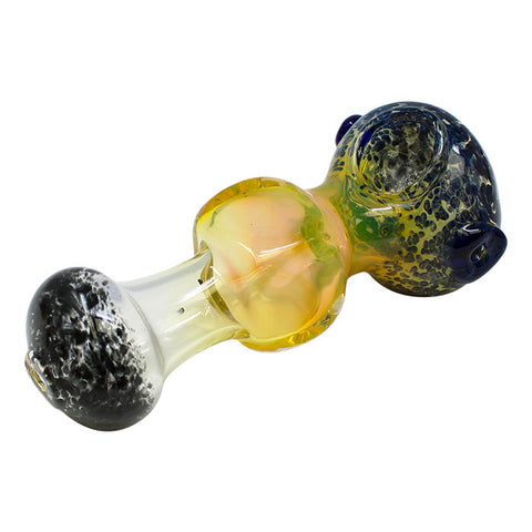 Black Square Centre Glass Pipe 5 Inches