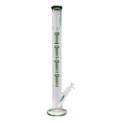 Green Irie Vibes 24 Inches Four Percolator Ganjavibes Glass Bong