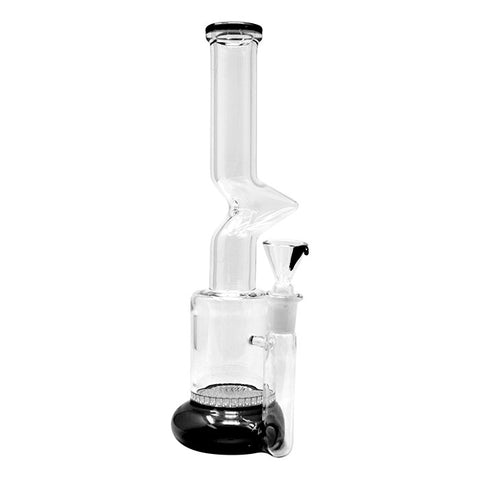 Straight Black Honey Comb Glass Bong