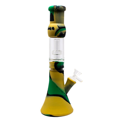 Camo Tree Glass Perc 13 Inches Detachable Silicone Bong