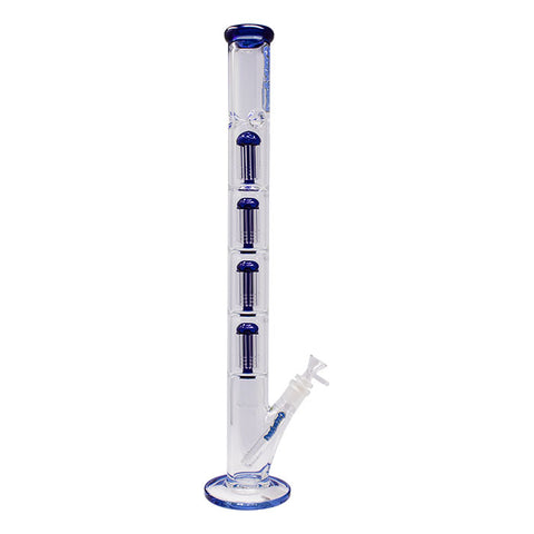 Blue Ganjavibes Honeycomb 24 Inches Four Disk Percolator Glass Bong By Irie Vibes Series