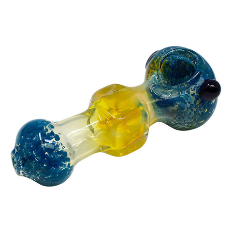 Blue Square Centre Glass Pipe 5 Inches