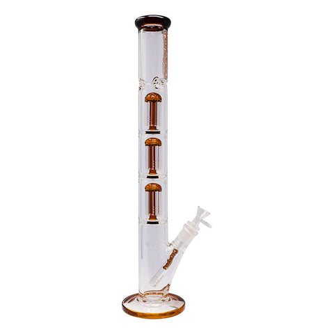 Amber Irie Vibes 20 Inches Triple Tree Percolator Ganjavibes Glass Bong