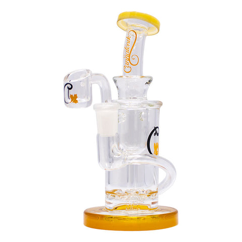 Yellow Cannatonik Mini Recycler Glass Dab Rig