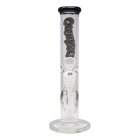 Ganjavibes Grey Straight Tube with Ice Catcher 10 Inches Glass Bong