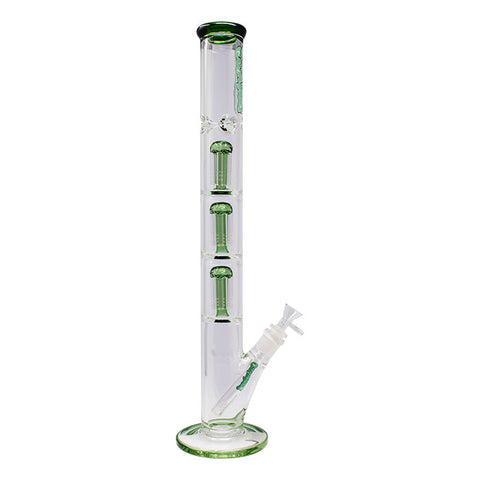 Green Irie Vibes 20 Inches Triple Tree Percolator Ganjavibes Glass Bong