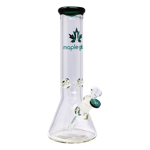 Teal Maple Glass Ice Catcher 12 Inches Glass Bong