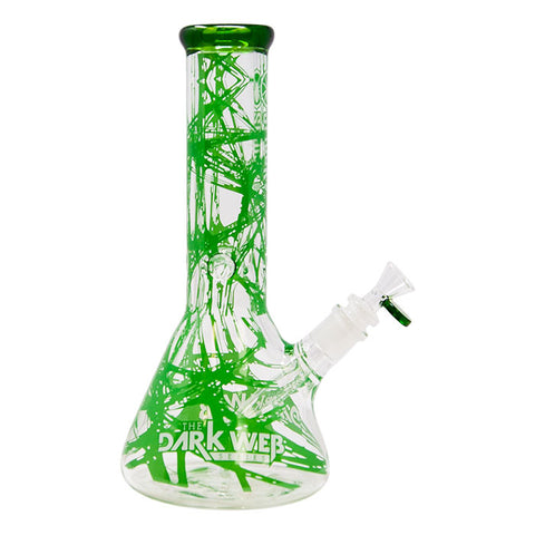 Green Darkweb Series Spider Glass Beaker Bong 12 Inches