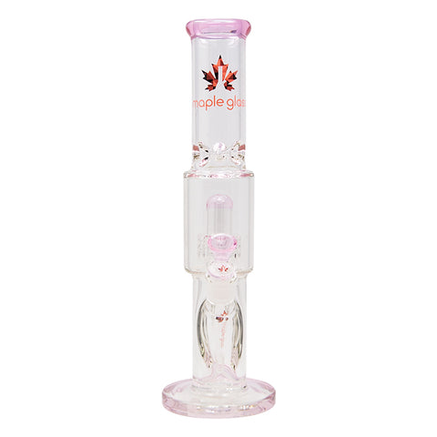 Pink Maple Glass Tire Perc Bong 14 Inches