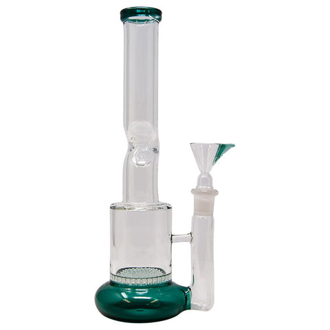 Straight Till Green Honey Comb Glass Bong