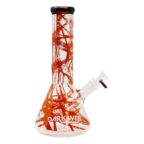 Amber Darkweb Series Spider Glass Beaker Bong 12 Inches