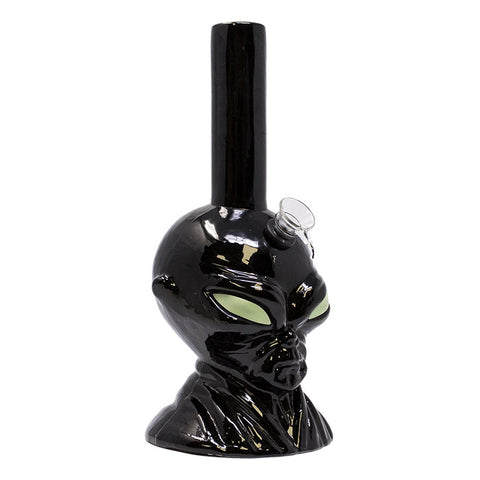 Black Alien 11 Inches Glow In Dark Metallic Glass Bong