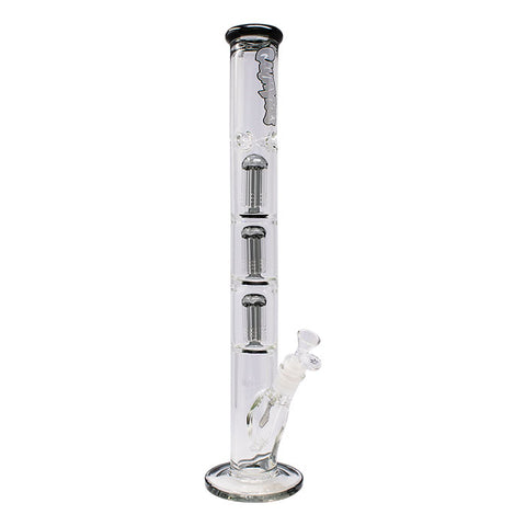 Grey Irie Vibes 20 Inches Triple Tree Percolator Ganjavibes Glass Bong