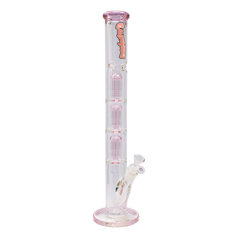 Pink Irie Vibes 20 Inches Triple Tree Percolator Ganjavibes Glass Bong