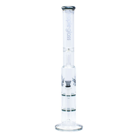 Grey Maple Glass Double Honey Comb Bong With Splash Guard