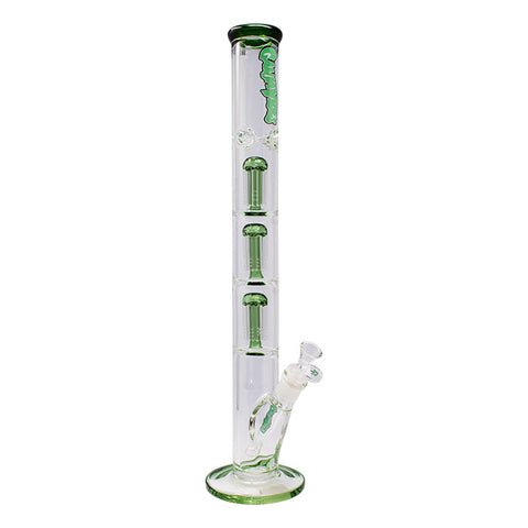 Green Irie Vibes 20 Inches Triple Tree Percolator Ganjavibes Glass Bong