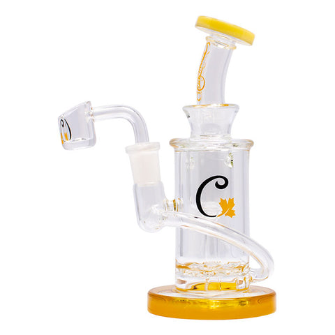 Yellow Cannatonik Mini Recycler Glass Dab Rig