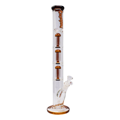 Amber Irie Vibes 20 Inches Triple Tree Percolator Ganjavibes Glass Bong