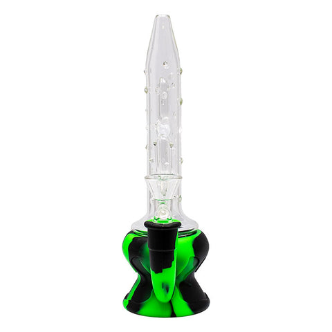 Green Cactus Style 9 Inches Silicone Glass Bong